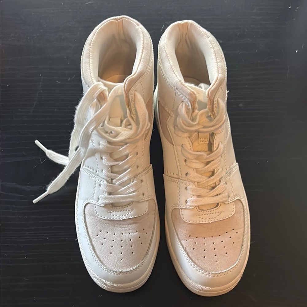 Women’s White Cream High-Top Sneakers